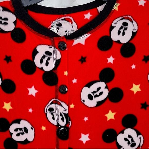 Disney Mickey Mouse Jr. Flannel Fleece Pajama's with Feet Jr.'s Size M (7-9) - Picture 3 of 9